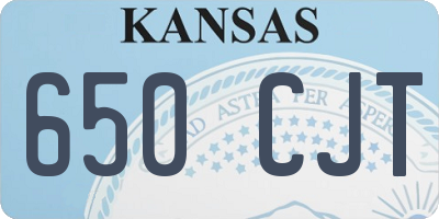 KS license plate 650CJT