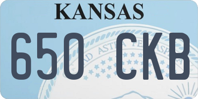 KS license plate 650CKB