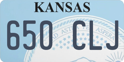 KS license plate 650CLJ