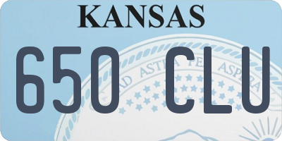 KS license plate 650CLU