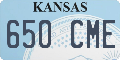 KS license plate 650CME