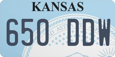 KS license plate 650DDW