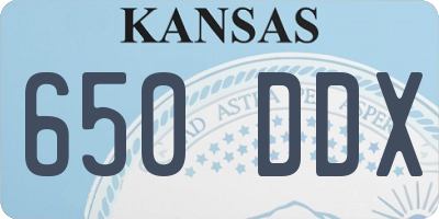 KS license plate 650DDX