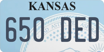 KS license plate 650DED