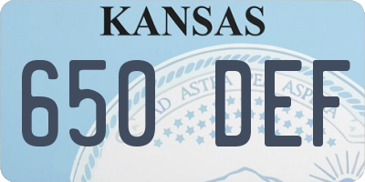 KS license plate 650DEF