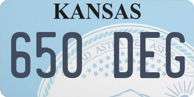 KS license plate 650DEG
