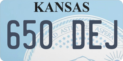 KS license plate 650DEJ