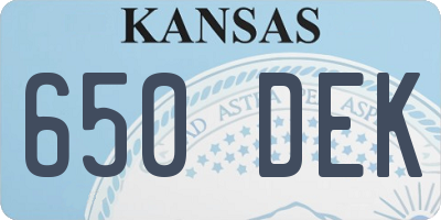 KS license plate 650DEK