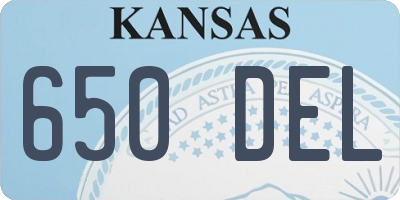 KS license plate 650DEL