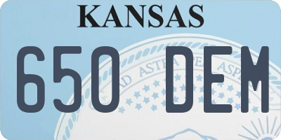 KS license plate 650DEM