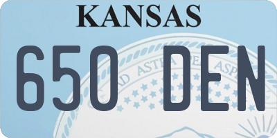KS license plate 650DEN