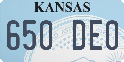 KS license plate 650DEO
