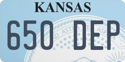KS license plate 650DEP
