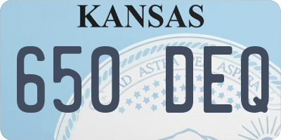 KS license plate 650DEQ