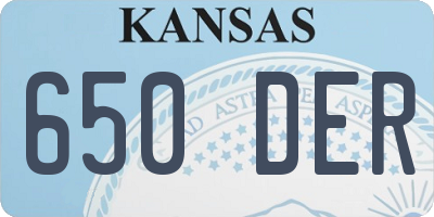 KS license plate 650DER
