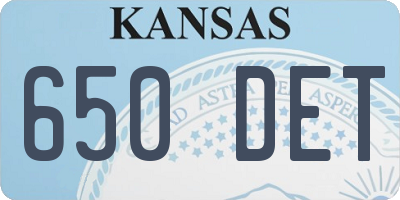 KS license plate 650DET