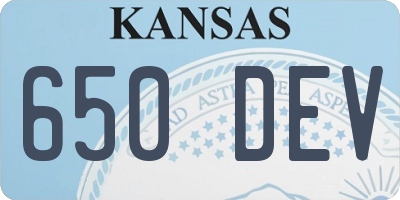 KS license plate 650DEV