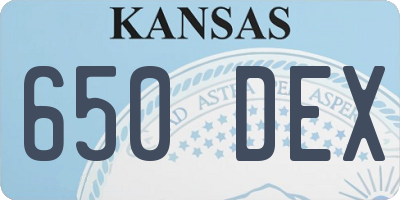 KS license plate 650DEX