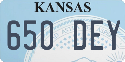 KS license plate 650DEY