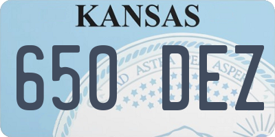 KS license plate 650DEZ