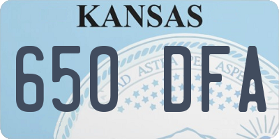 KS license plate 650DFA