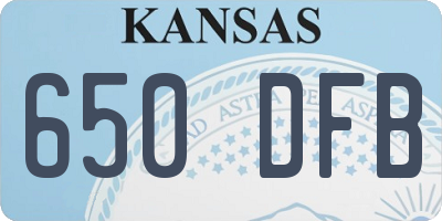 KS license plate 650DFB