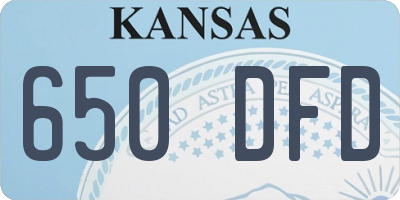 KS license plate 650DFD