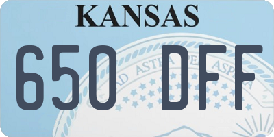 KS license plate 650DFF