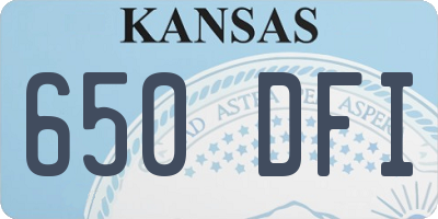 KS license plate 650DFI