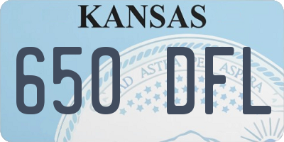 KS license plate 650DFL