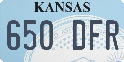 KS license plate 650DFR