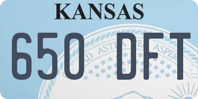 KS license plate 650DFT