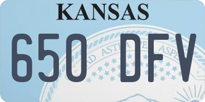 KS license plate 650DFV