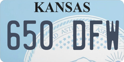 KS license plate 650DFW