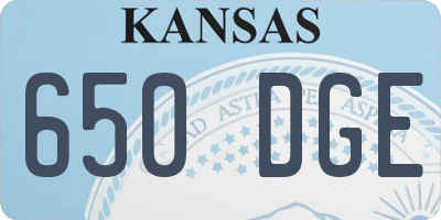 KS license plate 650DGE