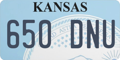 KS license plate 650DNU