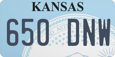 KS license plate 650DNW