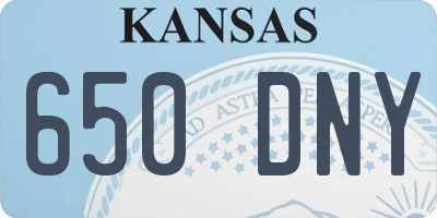 KS license plate 650DNY