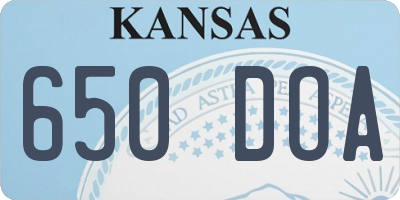 KS license plate 650DOA