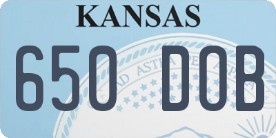 KS license plate 650DOB