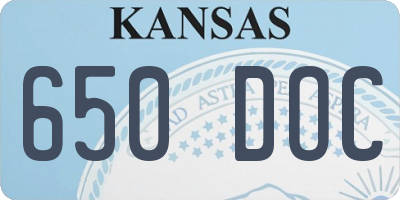 KS license plate 650DOC