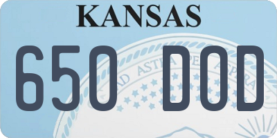 KS license plate 650DOD