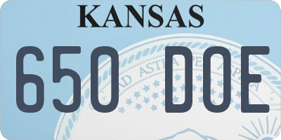 KS license plate 650DOE