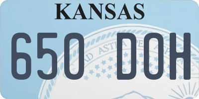 KS license plate 650DOH