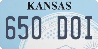 KS license plate 650DOI