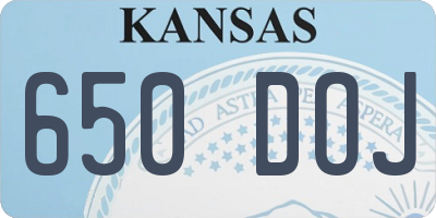 KS license plate 650DOJ