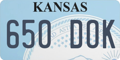 KS license plate 650DOK