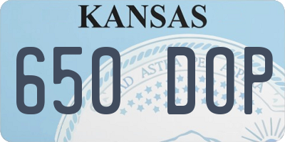KS license plate 650DOP