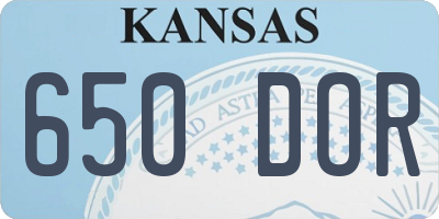 KS license plate 650DOR