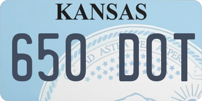 KS license plate 650DOT